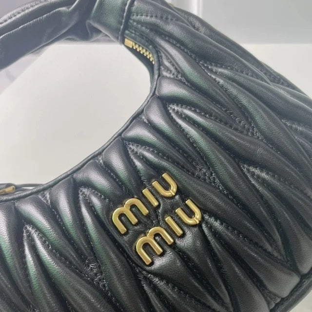 Miu Miu Wander Matelassé Nappa Leather Mini Hobo Bag