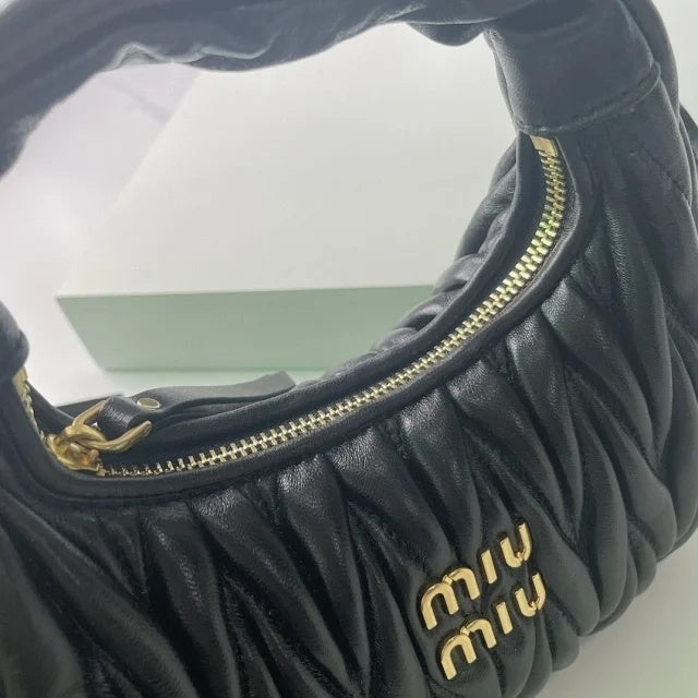 Miu Miu Wander Matelassé Nappa Leather Mini Hobo Bag