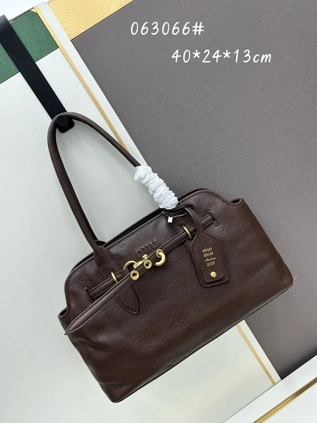 Miu Miu Aventure nappa leather large bag