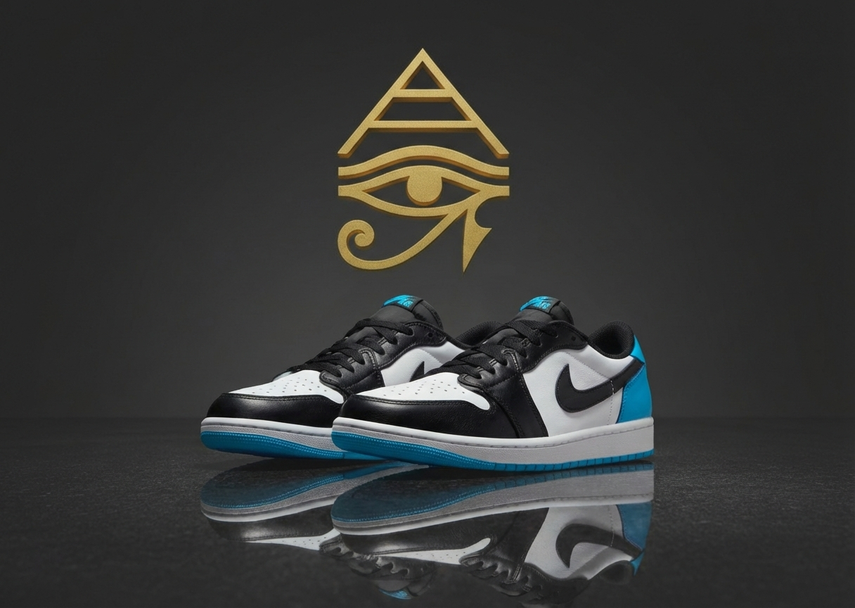 Air Jordan 1 Retro Low OG "Black Dark Powder Blue" (UNC)