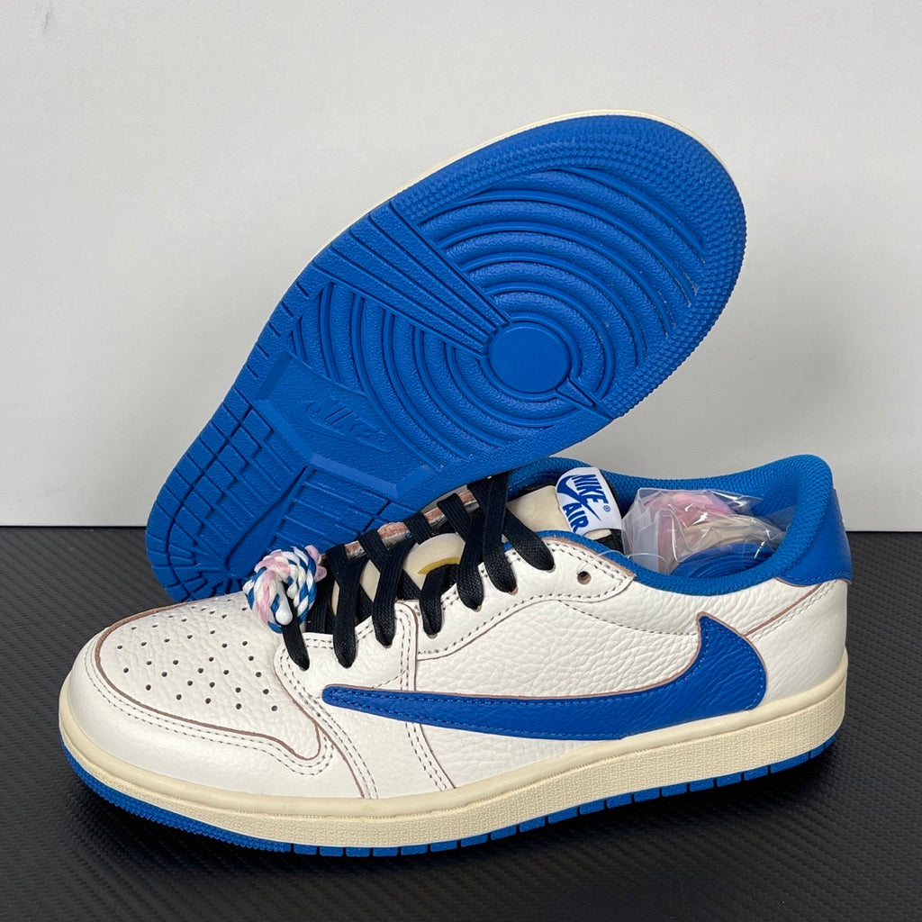 Jordan 1 Retro Low OG SP Fragment x Travis Scott Sail Military Blue