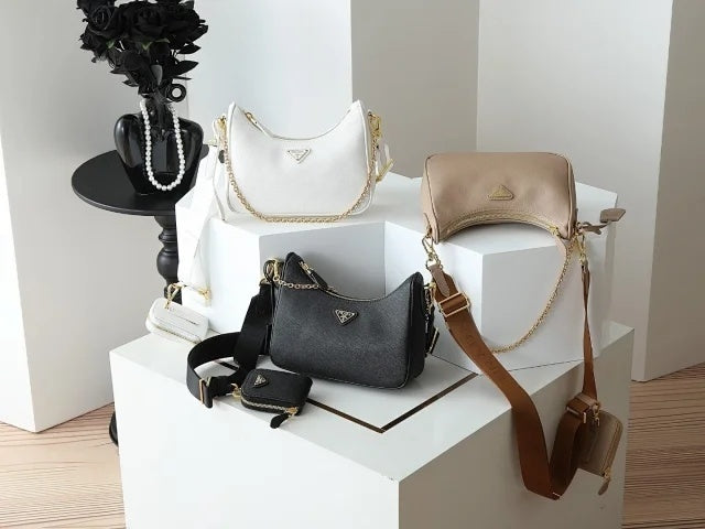 Prada Re-Edition 2005 Nylon Bag Cameo Beige