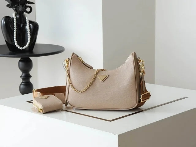 Prada Re-Edition 2005 Nylon Bag Cameo Beige